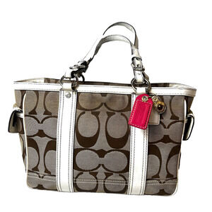 Coach Signature Gallery Satchel Jacquard Tote Shoulder Womens Handbag K05J-6234O